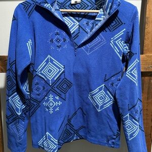 Columbia Women's Glacial IV Half-Zip Fleece Size S Color Blue/white